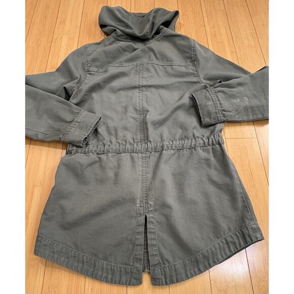Brass Plum Green Khaki Military Army Jacket Women’s Sz M Hood Drawstring Pockets - Picture 5 of 8
